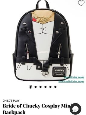 Loungefly Black, White & Gold Bride of Chucky Cosplay Mini Backpack
